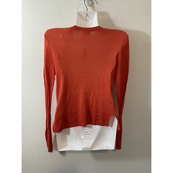 Aerie Cardigan Sweater Small Orange Womens Open Knit Button Down V -Neck New - Picture 3 of 7
